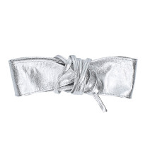 Dámský kožený pásek na vázaní 839 stříbrný