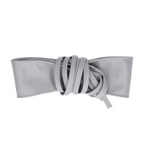 Dámský kožený pásek na vázaní 839 šedý