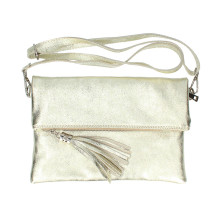 Kožená kabelka 668 zlatá Made in Italy