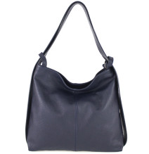 Kožená kabelka na rameno 579 tmavě modrá Made in Italy