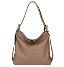 Kožená kabelka na rameno 579 tmavě šedohnědá Made in Italy