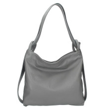 Kožená kabelka na rameno 579 tmavě šedá Made in Italy