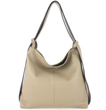 Kožená kabelka na rameno 579 šedohnědá Made in Italy