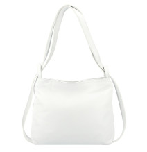 Kožená kabelka na rameno/batoh 575 bílá Made in Italy