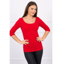 Tričko s kulatým výstřihem rudé