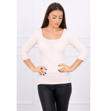 Tričko s kulatým výstřihem pudrově růžové