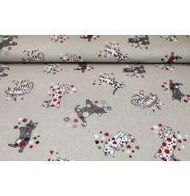 Dekorační látka kočky, š. 140 cm