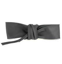 Dámský kožený pásek na vázaní 839 tmavě šedý