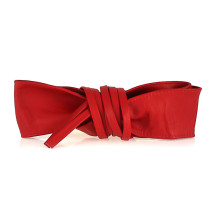 Dámský kožený pásek na vázaní 839 rudý