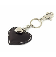 Kožená klíčenka srdce černá