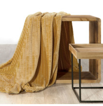 Deka z mikrovlákna s 3D efektem Cindy2 okrová