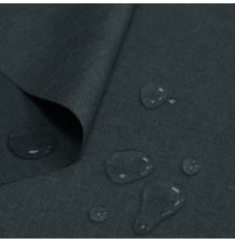 Voděodolná látka imitace lnu grafitová, šířka 160 cm