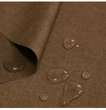 Voděodolná látka imitace lnu hnědá, šířka 160 cm