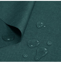 Voděodolná látka imitace lnu tyrkysová, šířka 160 cm