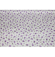 Bavlněná látka Fialové růžičky
