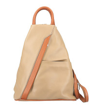 Kožený batoh šedohnědý + koňak