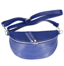 Dámská kožená ledvinka 678 azurově modrá Made in Italy