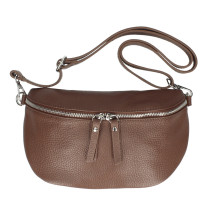 Dámská kožená ledvinka 678 hnědá Made in Italy