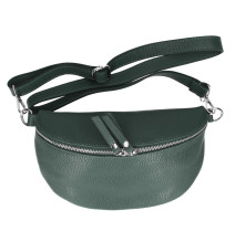 Dámská kožená ledvinka 678 tmavě zelená Made in Italy