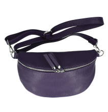 Dámská kožená ledvinka 678 fialová Made in Italy