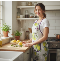 Zástěra kuchyňská citróny a olivy