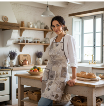 Zástěra kuchyňská béžový patchwork