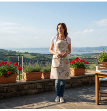 Zástěra béžové srdíčka Made in Italy