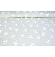 Dekorační látka Mašle na béžovém, š. 140 cm