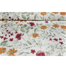 Dekorační bavlněná látka Akvarelová louka, š. 140 cm